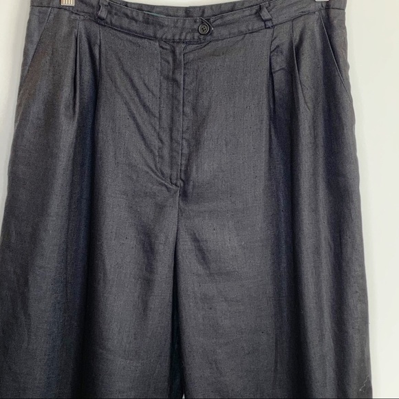 Lauren Ralph Lauren Black Linen Pleated Front High Rise Lined Trousers Pants 14 - Picture 11 of 16